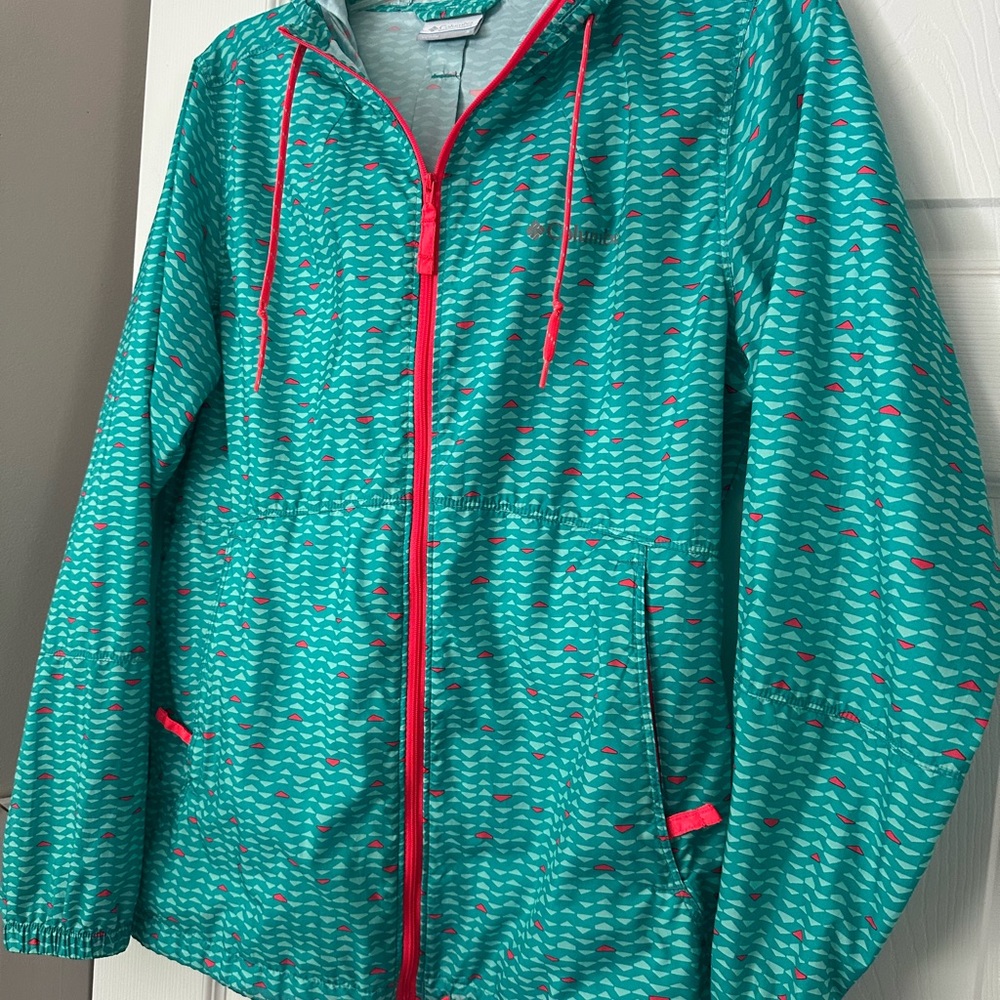 Columbia Green and Pink Spring Jacket Water-Resistant